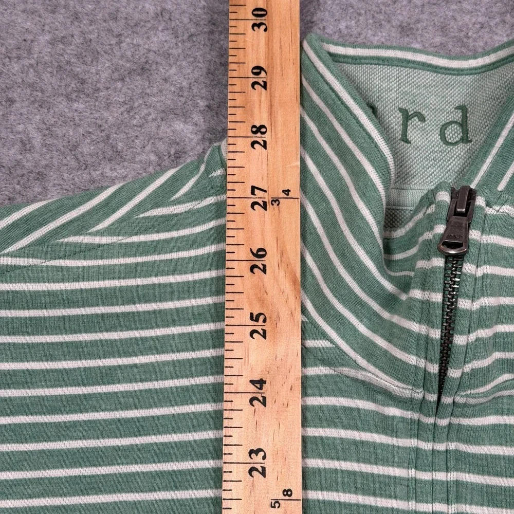 Vineyard Vines Mens M Saltwater Quarter Zip Pullover Starboard Green Stripe EUC